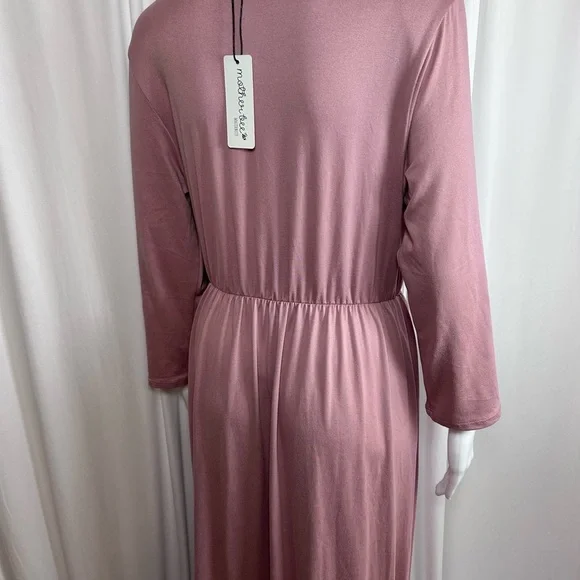 Mother Bee Maternity Mauve Dress Sz large - Picture 8 of 9